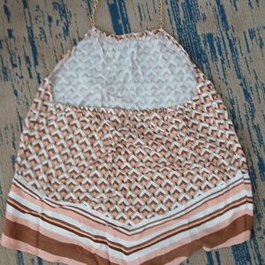 No Boundaries Geometric Brown and White Kids Dress